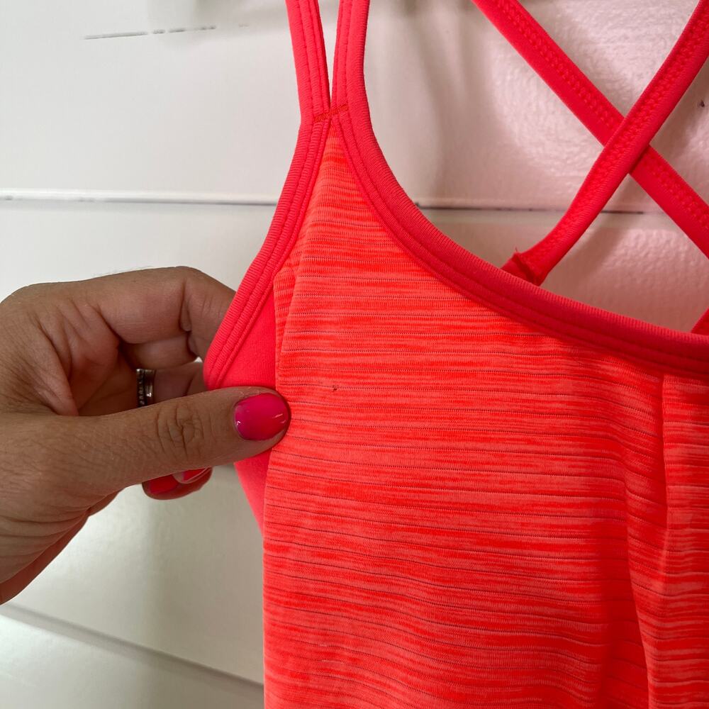 Athleta Energize Tank Top Built In Sports Bra Striped Strappy Scoop Neck‎ XXS - Picture 5 of 6
